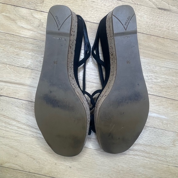PRADA - Authentic Black Suede Cork Platform Sandal - Euro 38 - - Picture 5 of 6